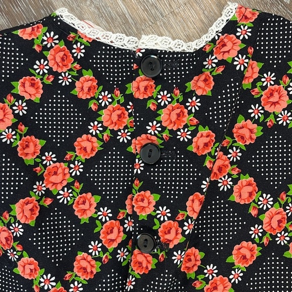 Toddler Girl Vintage Montgomery Ward Dress Rose Buds Daisies Lace Size 24 month? - Picture 5 of 11
